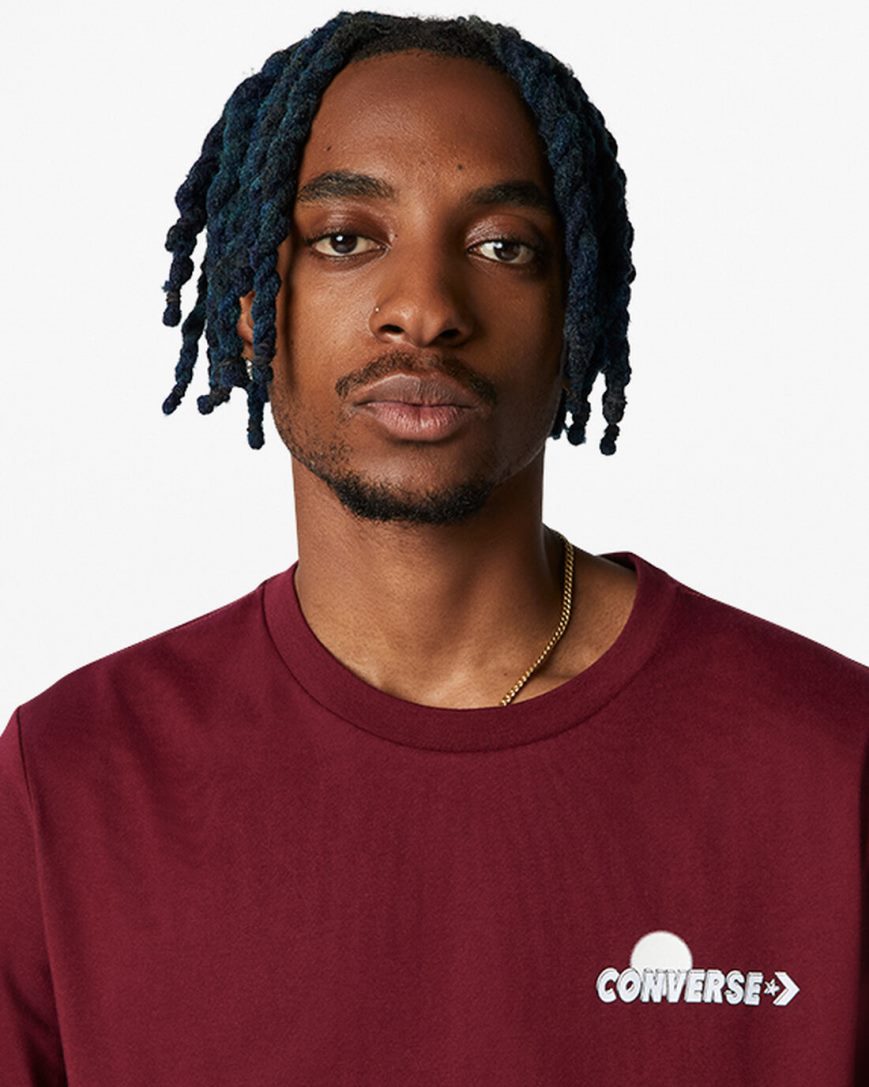 Men's Converse Moon Mountain Graphic T-Shirts Dark Red | AU 51C43L